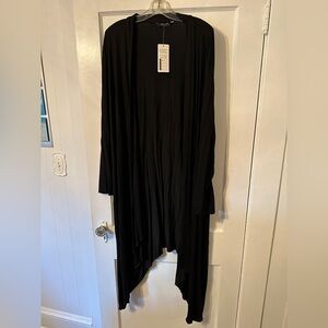 Women’s Long Sleeve Loose Waterfall Draped Open Front Maxi Cardigan 4X NWT